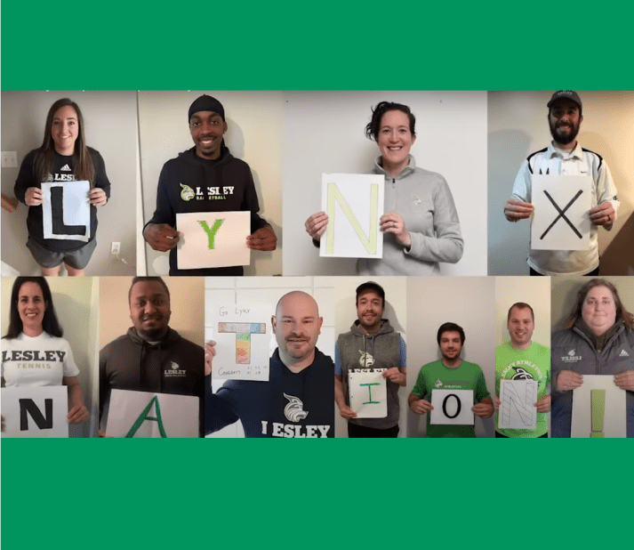 Athletics community members holding up a Lynx Nation sign