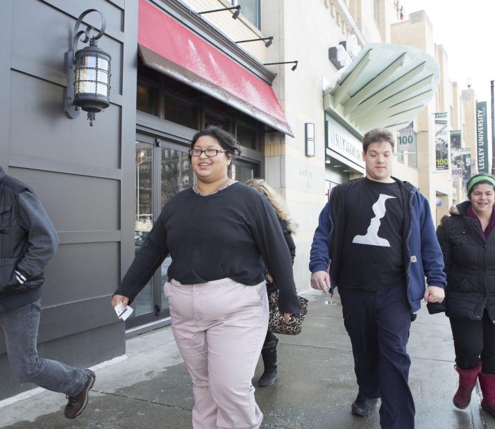 threshold students walking on Massachusetts avenue