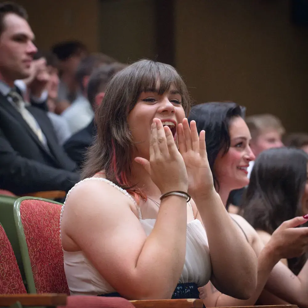 Student in auditorium
