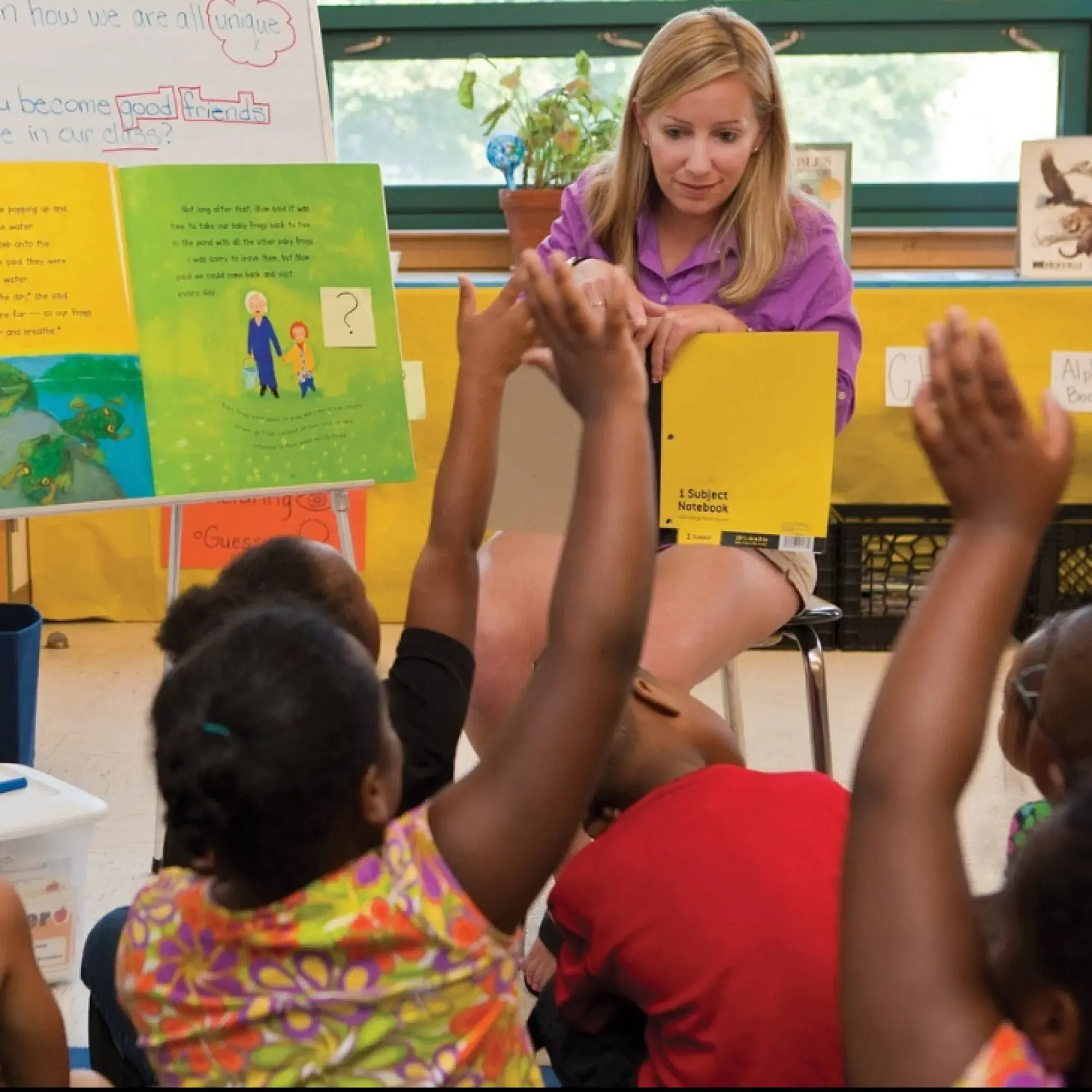 Teacher with children
