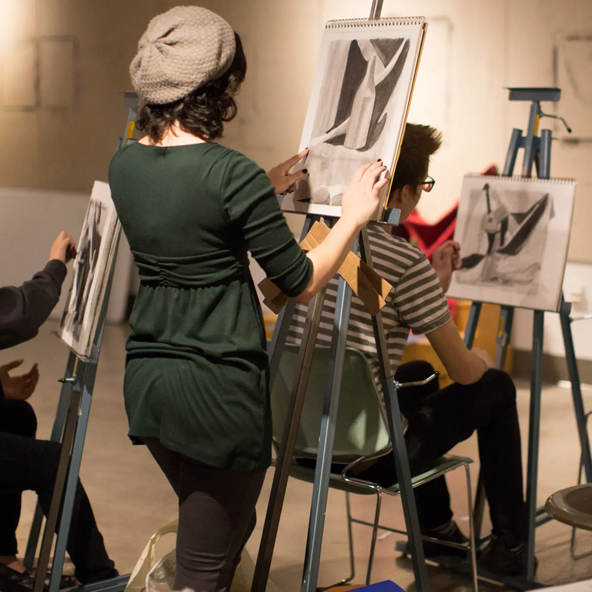 artists working at easel