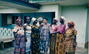 A group of women in traditional outfits in Nigeria