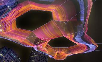 Janet Echelman art installation in Boston