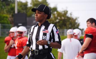 Football referee Tangela Mitchell from the documentary "Her Turf"