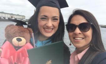 Tia Luker and her wife Amber Putra at Lesley's commencement