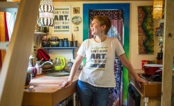 Miranda Aisling in her tiny house