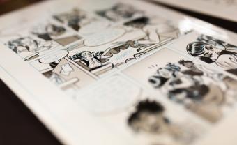 close up photo of comic book illustrations