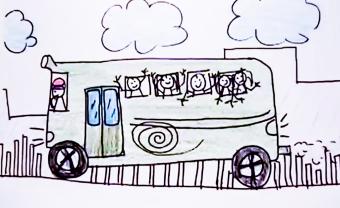 illustration of a school bus