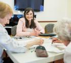 Simona Granfone teaching the elderly 