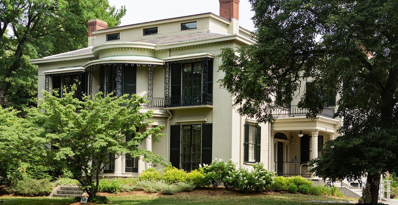 101 Brattle Street Building in Cambridge, MA - white two-story building with columns