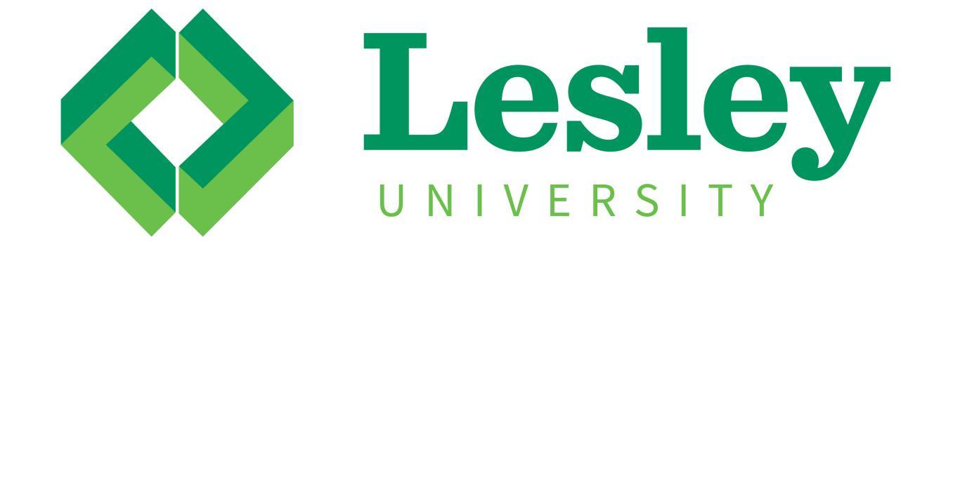 Lesley University's logo on a white background. 