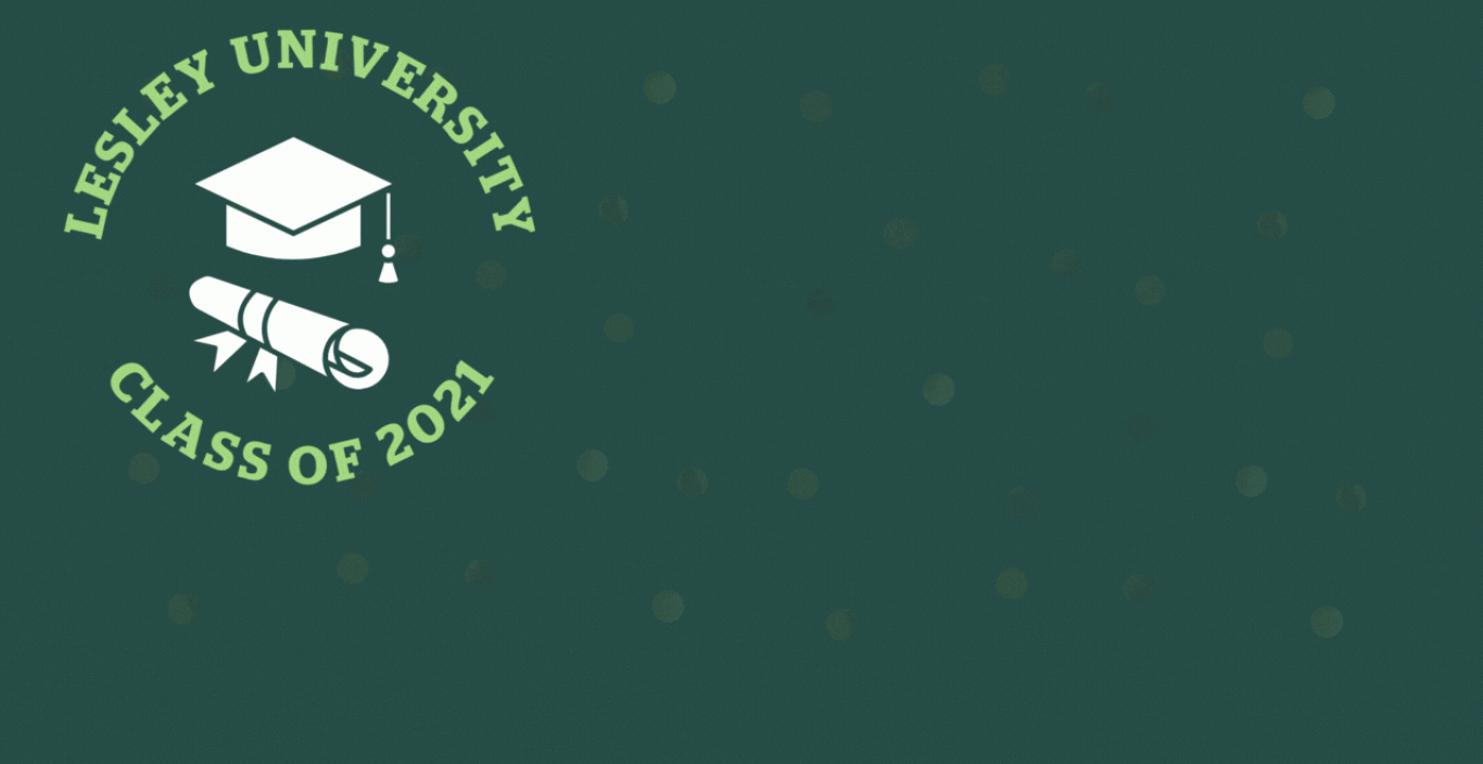 Class of 2021 Confetti Commencement Zoom Background (dark)