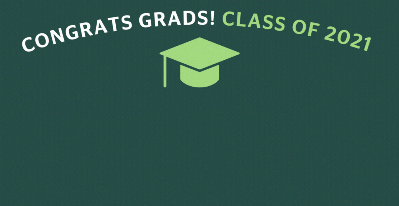 Congrats Class of 2021 Stars and Mortarboard Zoom Background