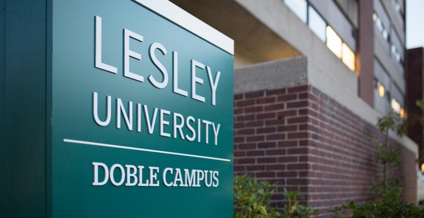 Lesley university campus sign