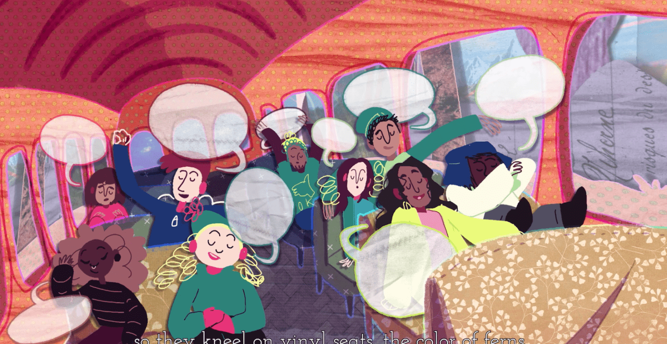 A still from the film "Pre-pandemic Field Trip" that Ariel Grubb '20 created in collaboration with poet Stacy Lawrence