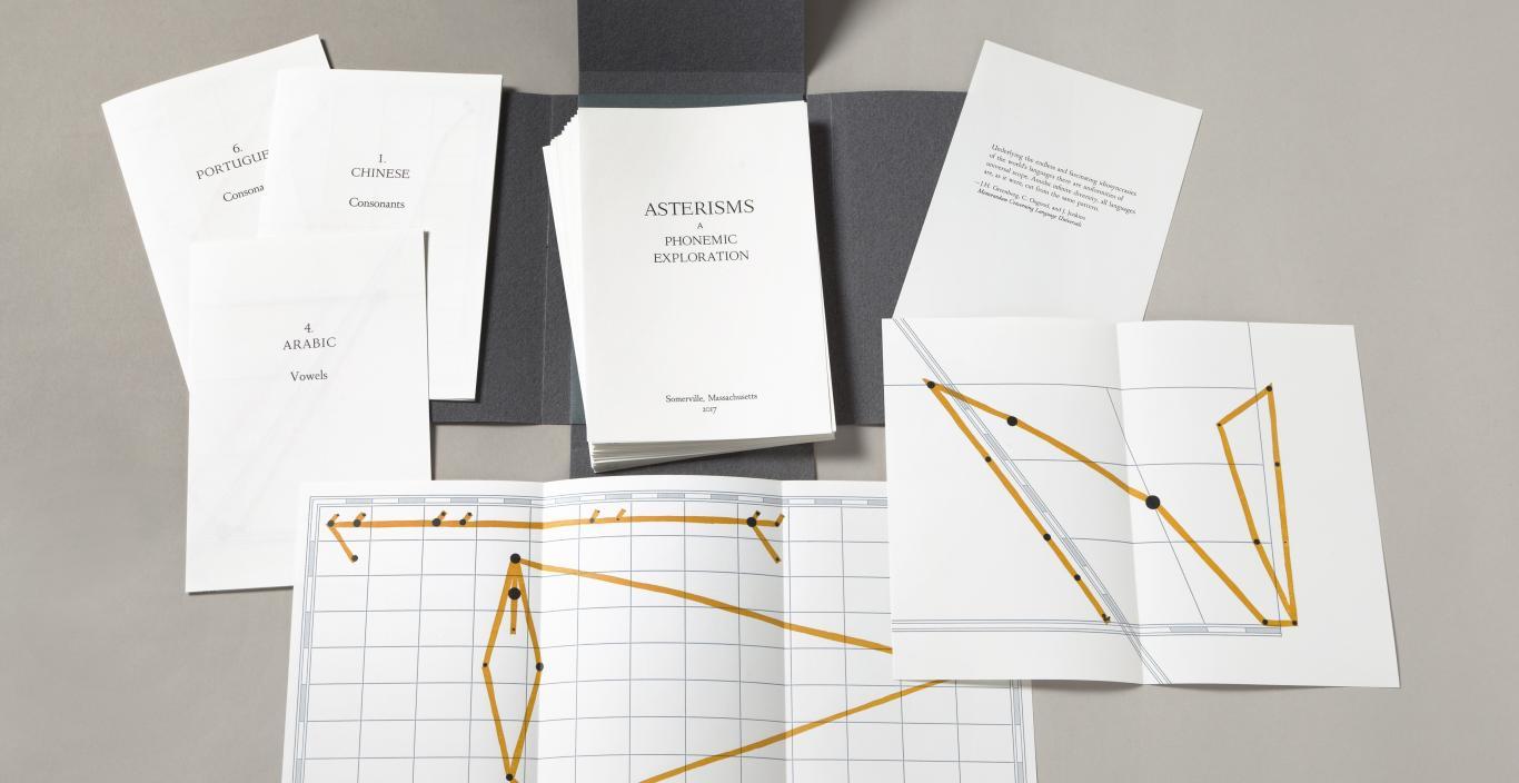 A display of Sarah Hulsey's "Asterisms" series