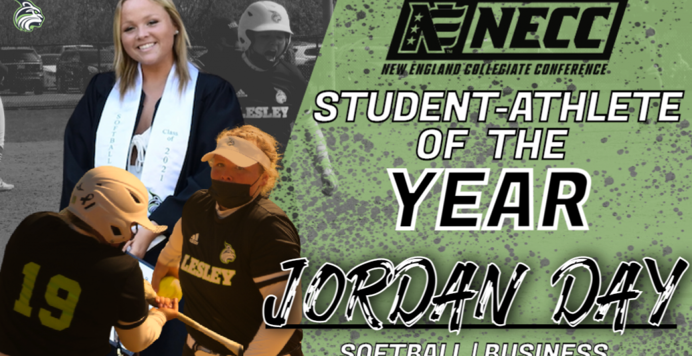 Collage of Jordan Day photos and "NECC Student-Athlete of the Year"