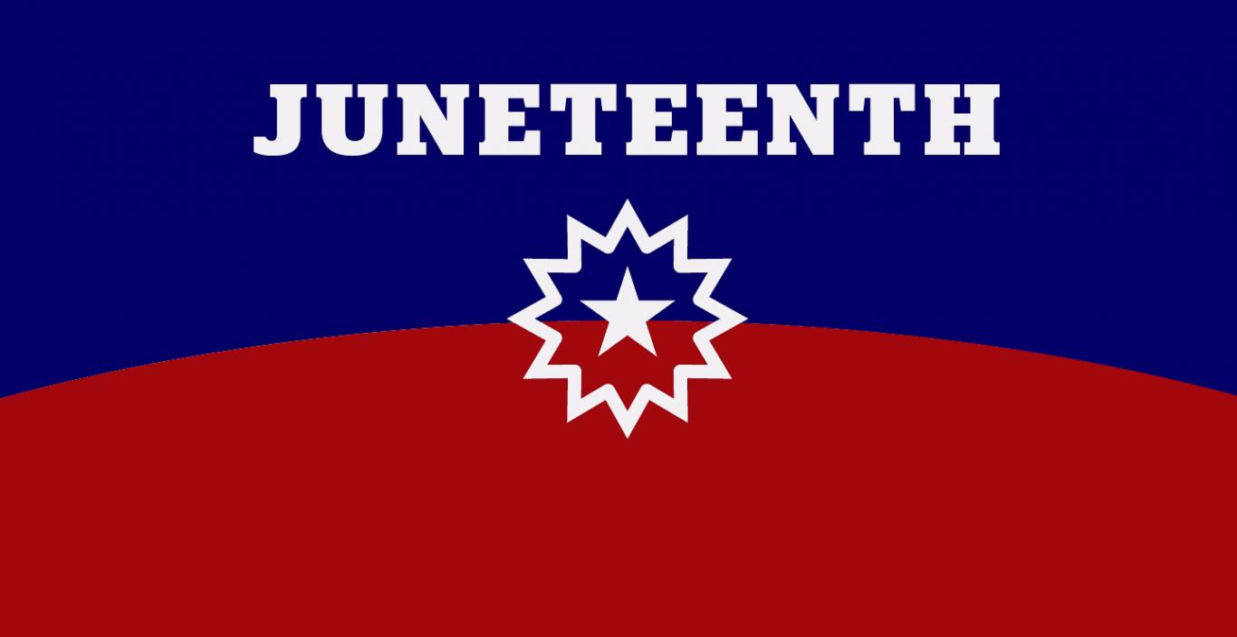 Juneteenth banner that looks like the flag