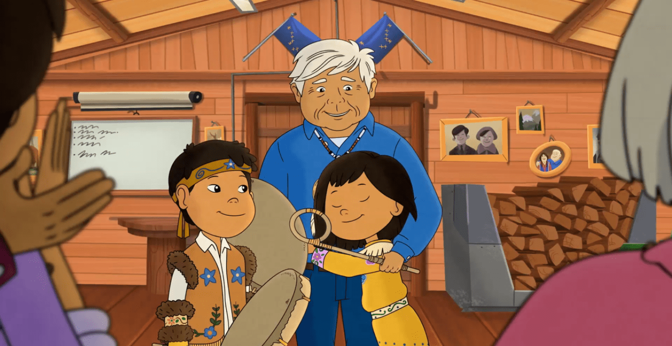 Molly of Denali hugs her grandfather. 