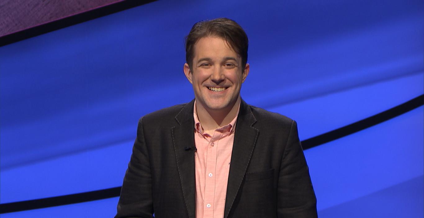 Patrick Hume on the set of Jeopardy!