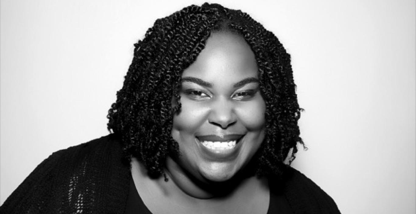 Headshot of author Renee Watson in a black shirt