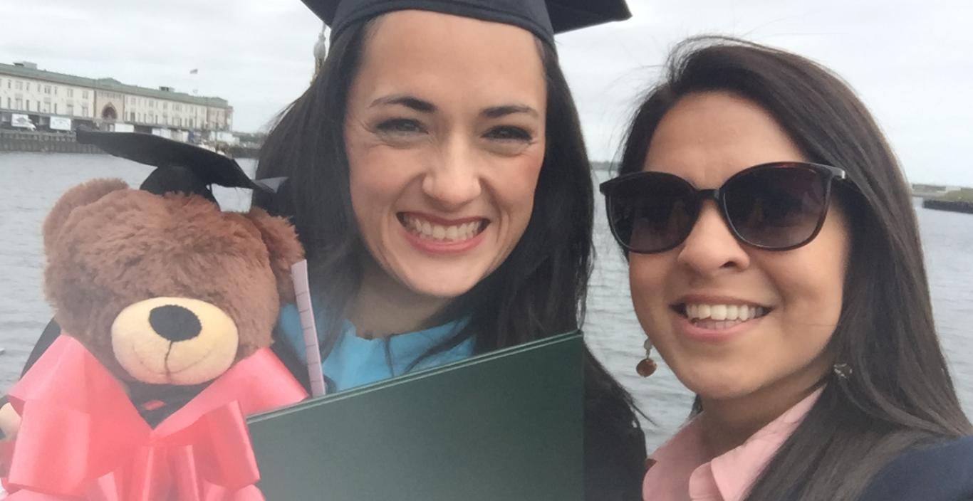Tia Luker and her wife Amber Putra at Lesley's commencement
