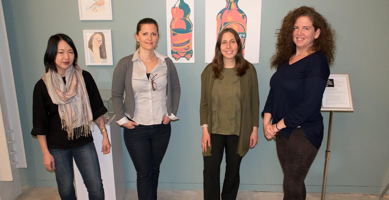 Lesley alumnae, pictured left to right, Heidi Lee, Ruth Rieffanaugh, Susan Loomis-Wing and Christine Winship