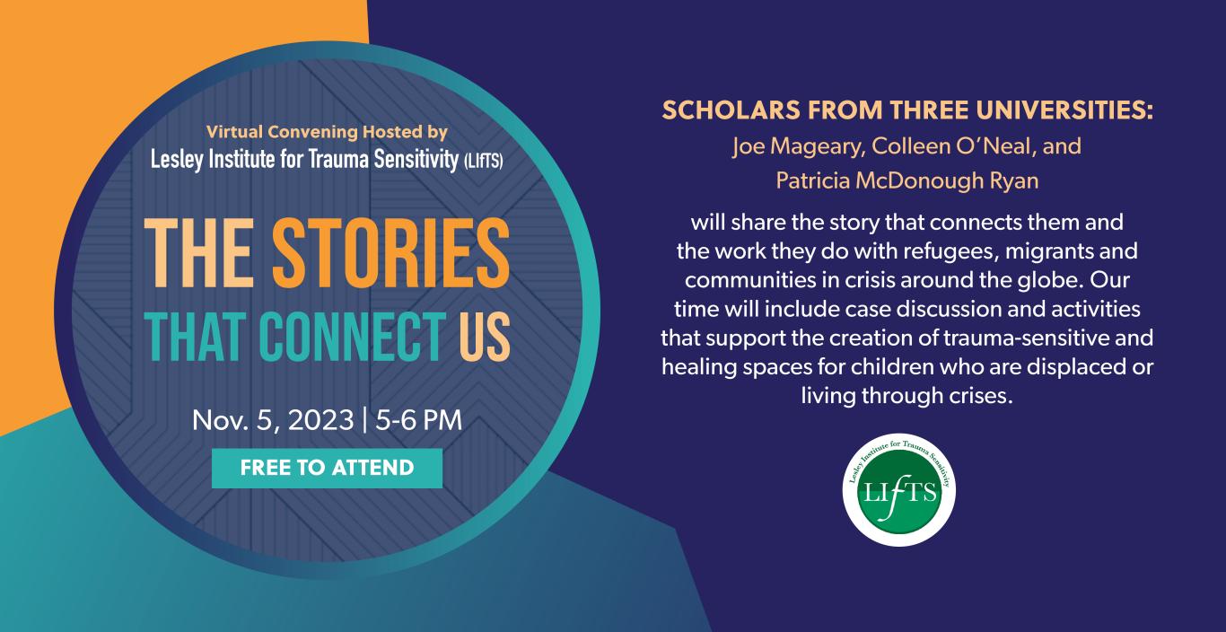 A flyer for "The Stories That Connect Us" event