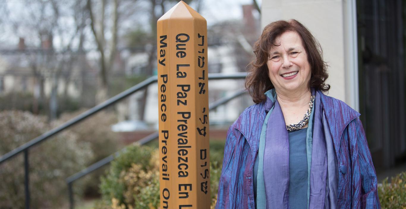 Vivien Marcow Speiser stands on South Campus