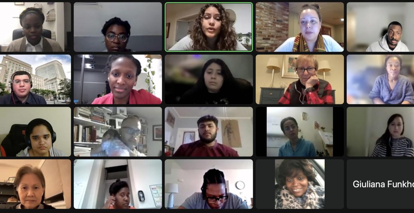 Zoom screenshot from Inspiration, Career Success, and Achievement alumni panel