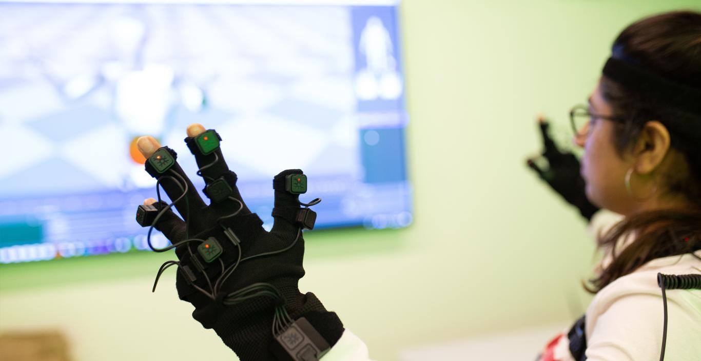 student trying out vfx equipment