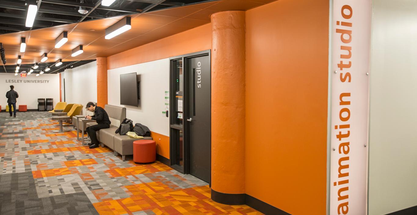 A photo of the Animation Studio in the basement of University Hall