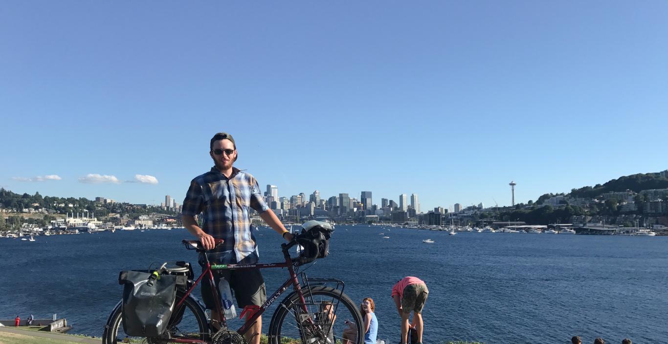 Brendan Walsh arrives in Seattle after 3,800 miles of cycling across the country