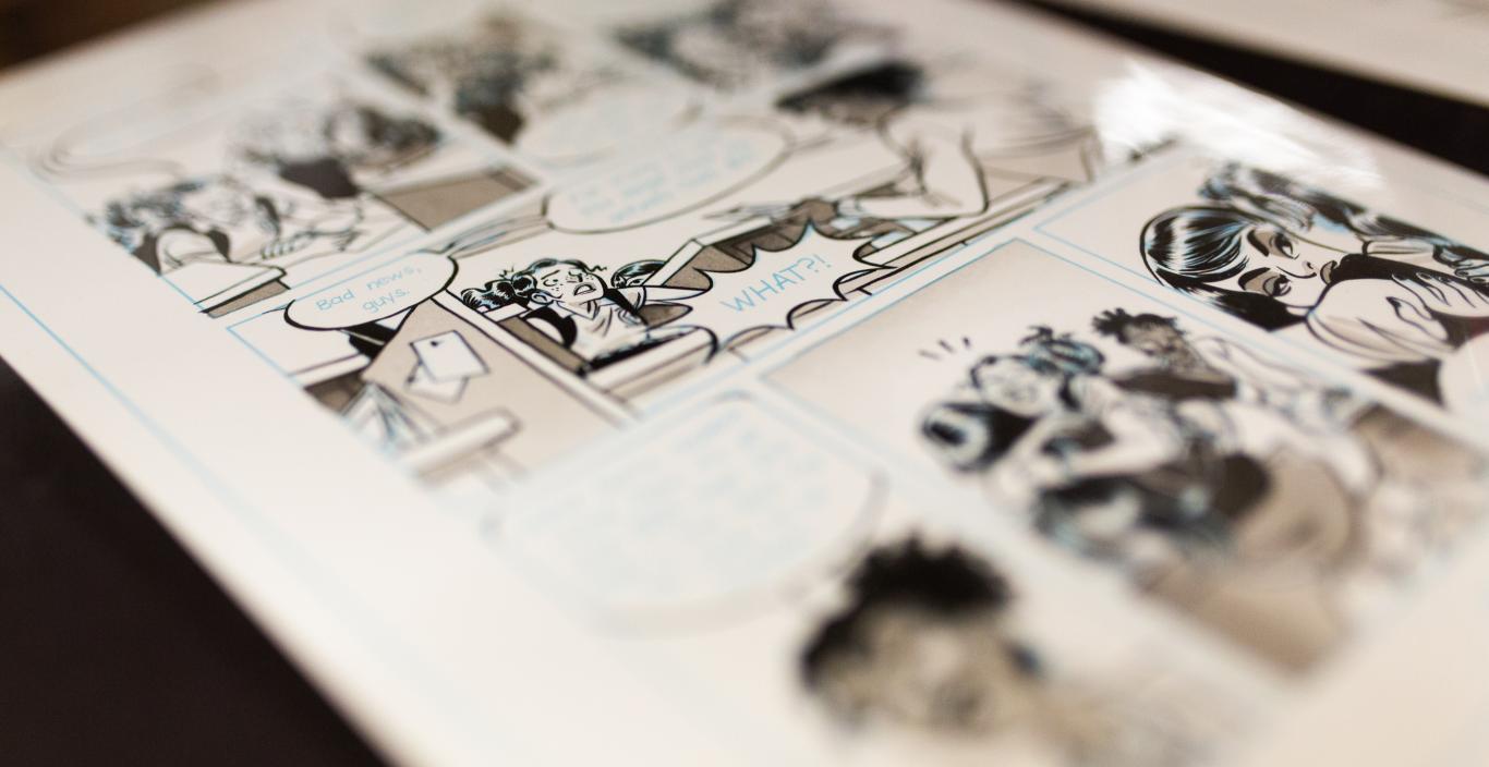 close up photo of comic book illustrations