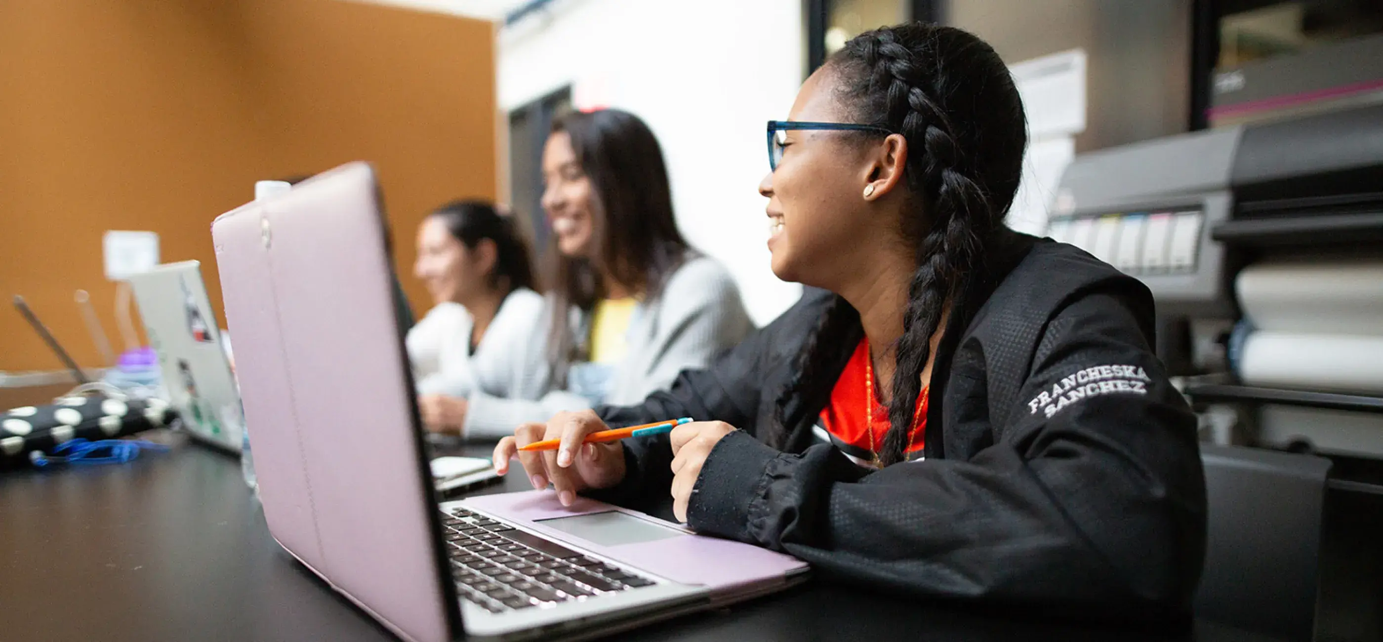 people working at computer