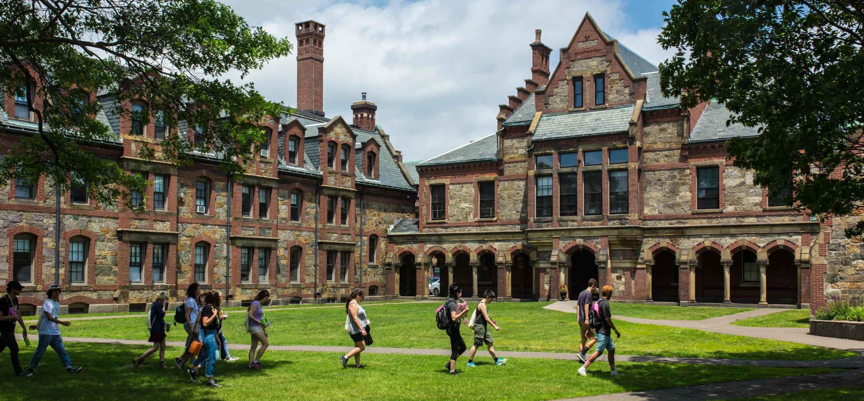 Students Walking South Campus