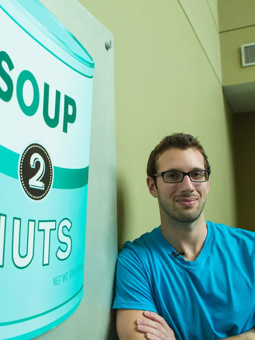 artist with installation