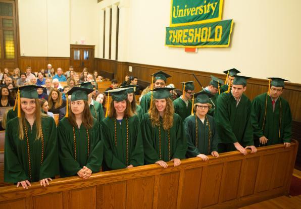 Threshold students prepare to graduate.