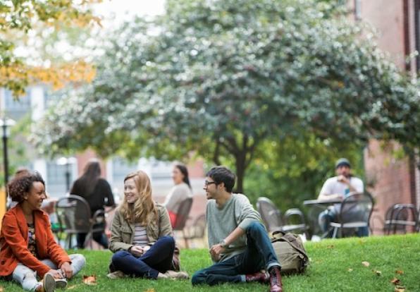 Students on Campus Lawn