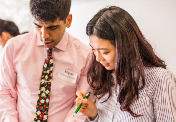 foreign students talking