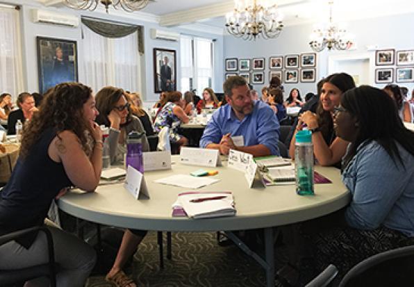 Tables of participants in the mathematics coaching institute