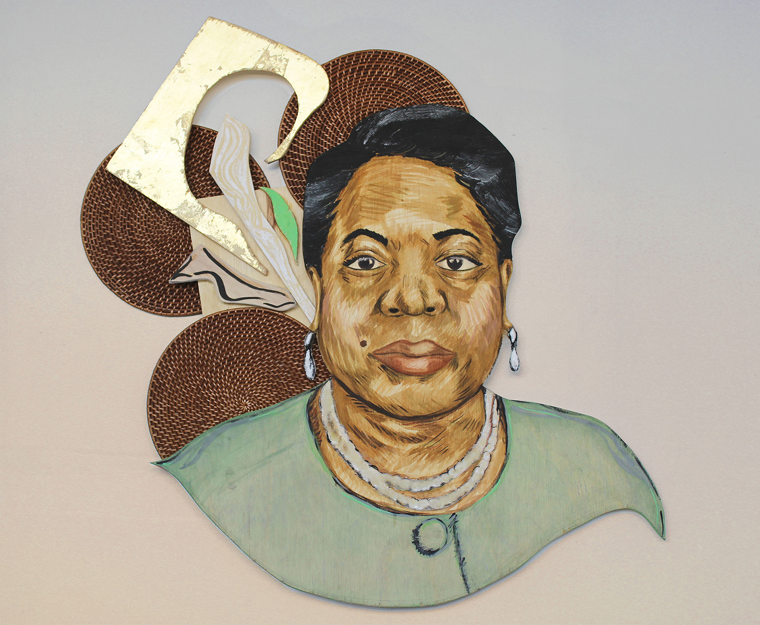 mixed media by Chanel Thervil called "Dignity: The Image of My Immigrant Grandmother to Remember"