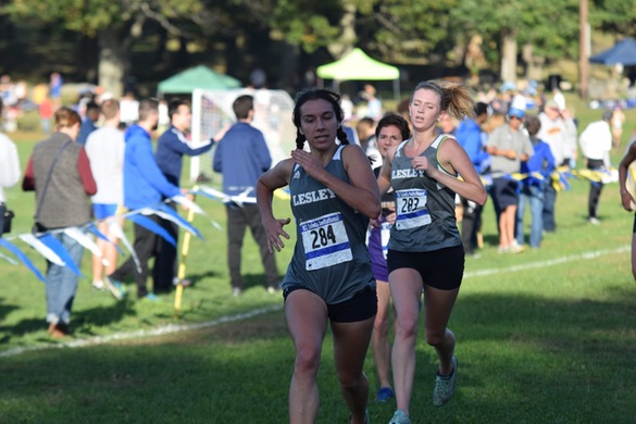 Girls racing in a cross country race